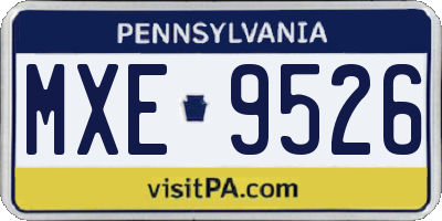 PA license plate MXE9526