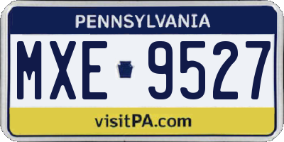 PA license plate MXE9527