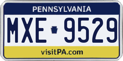 PA license plate MXE9529