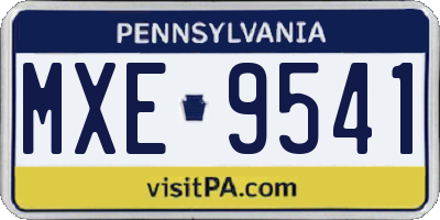 PA license plate MXE9541