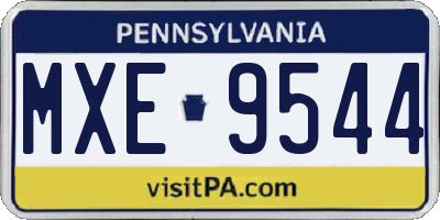 PA license plate MXE9544