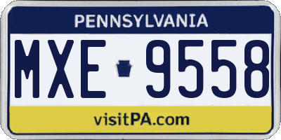 PA license plate MXE9558