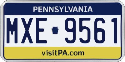 PA license plate MXE9561