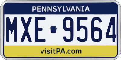 PA license plate MXE9564