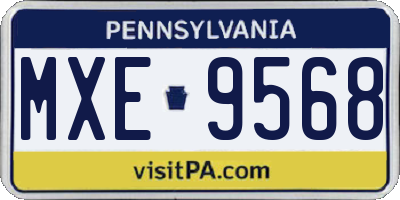 PA license plate MXE9568