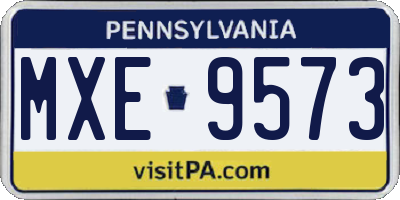 PA license plate MXE9573
