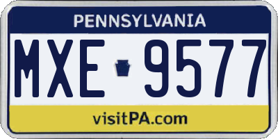 PA license plate MXE9577