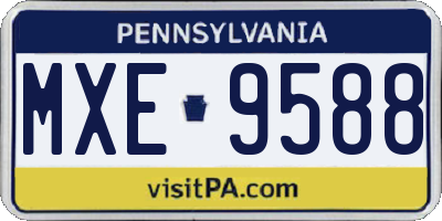 PA license plate MXE9588
