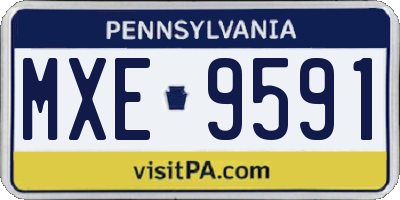 PA license plate MXE9591
