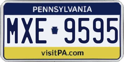 PA license plate MXE9595