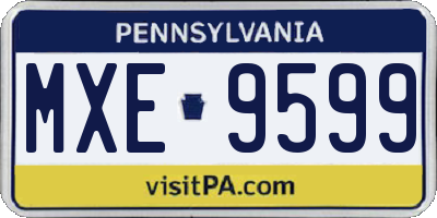 PA license plate MXE9599