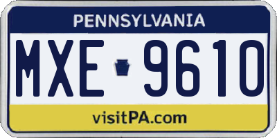 PA license plate MXE9610