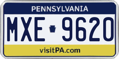 PA license plate MXE9620
