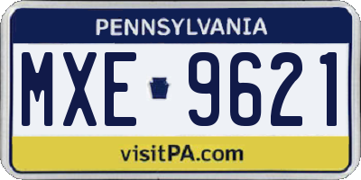 PA license plate MXE9621