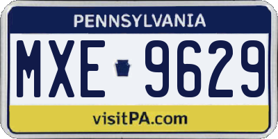 PA license plate MXE9629