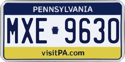 PA license plate MXE9630