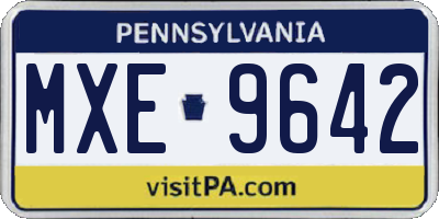 PA license plate MXE9642
