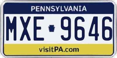 PA license plate MXE9646
