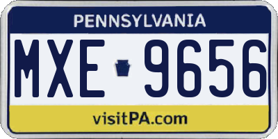 PA license plate MXE9656