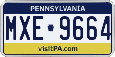 PA license plate MXE9664