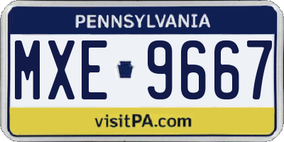 PA license plate MXE9667