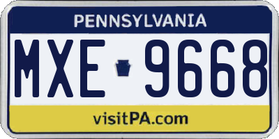 PA license plate MXE9668