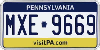 PA license plate MXE9669