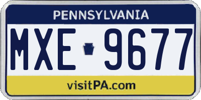 PA license plate MXE9677