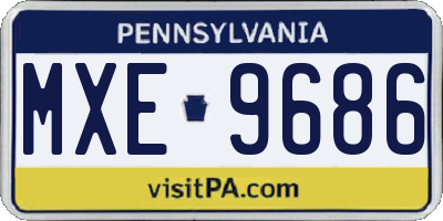 PA license plate MXE9686