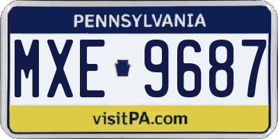 PA license plate MXE9687
