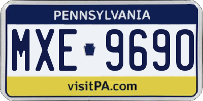 PA license plate MXE9690