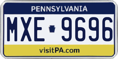 PA license plate MXE9696