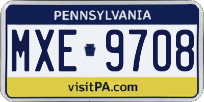 PA license plate MXE9708