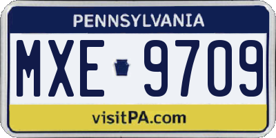 PA license plate MXE9709