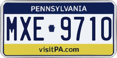 PA license plate MXE9710