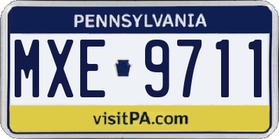 PA license plate MXE9711