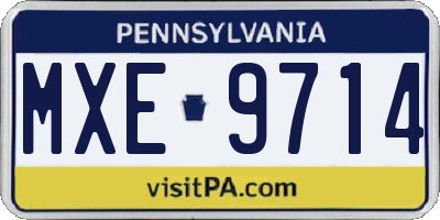 PA license plate MXE9714