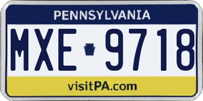 PA license plate MXE9718