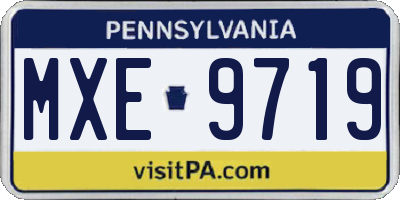PA license plate MXE9719