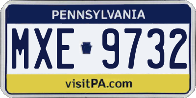 PA license plate MXE9732
