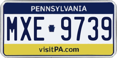 PA license plate MXE9739
