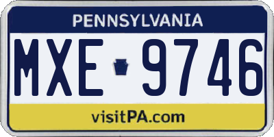 PA license plate MXE9746