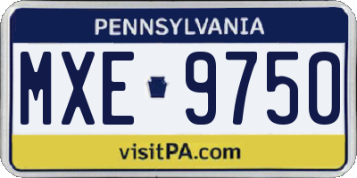 PA license plate MXE9750