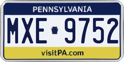 PA license plate MXE9752