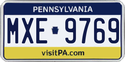 PA license plate MXE9769