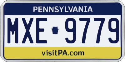 PA license plate MXE9779