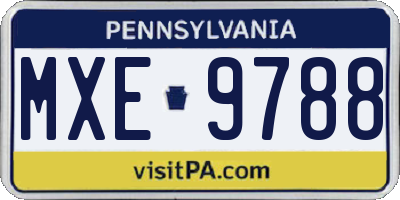 PA license plate MXE9788