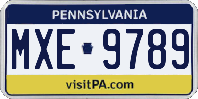 PA license plate MXE9789