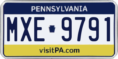 PA license plate MXE9791