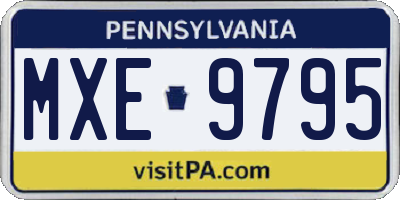 PA license plate MXE9795